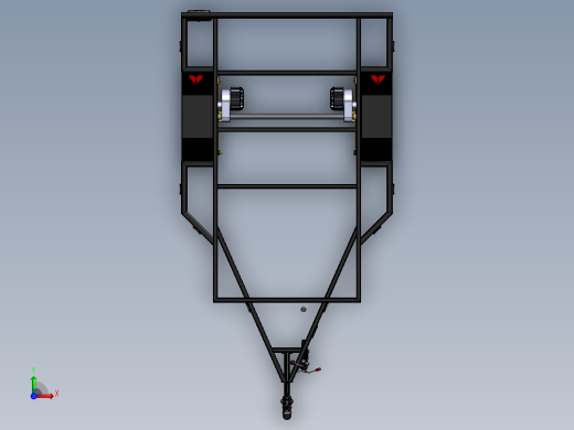 两轮拖车架3D数模图纸 Solidworks设计俯视缩略图