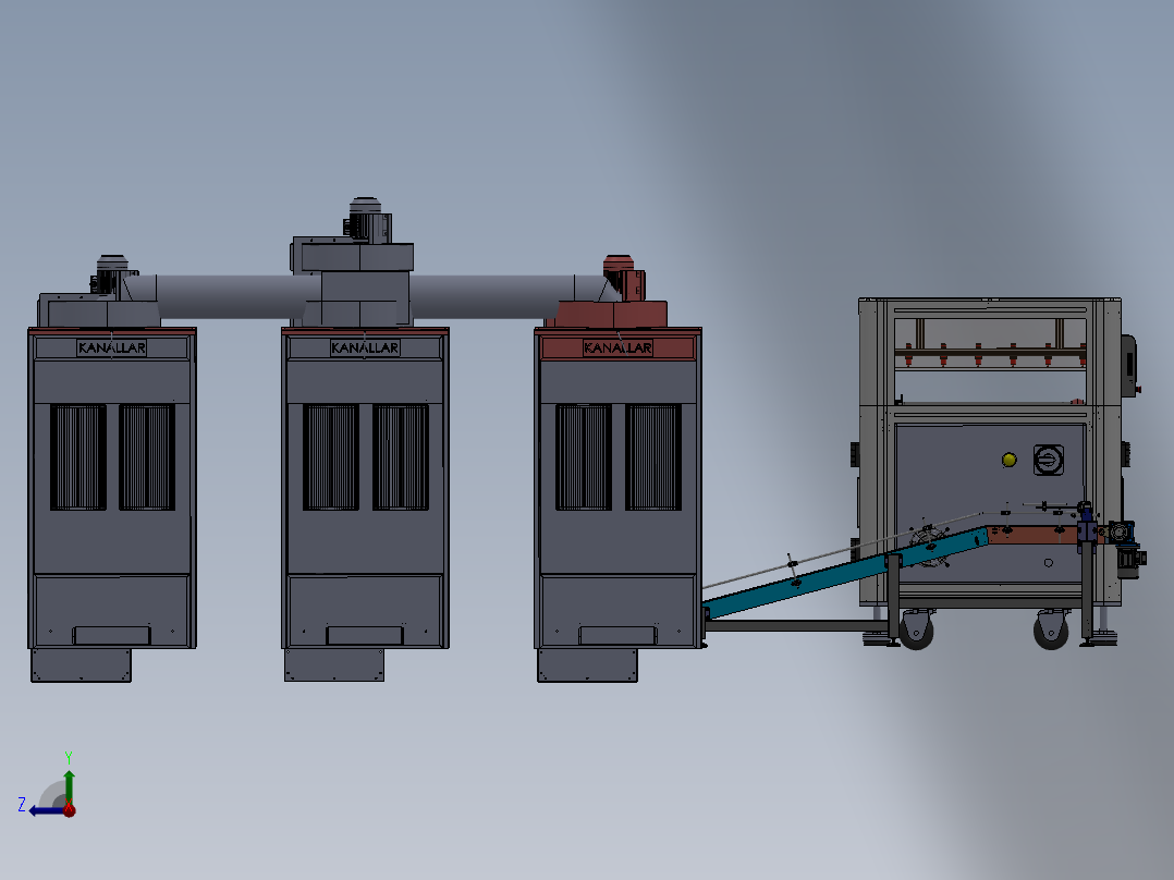 智能自动烘干产线设备sw17右视图