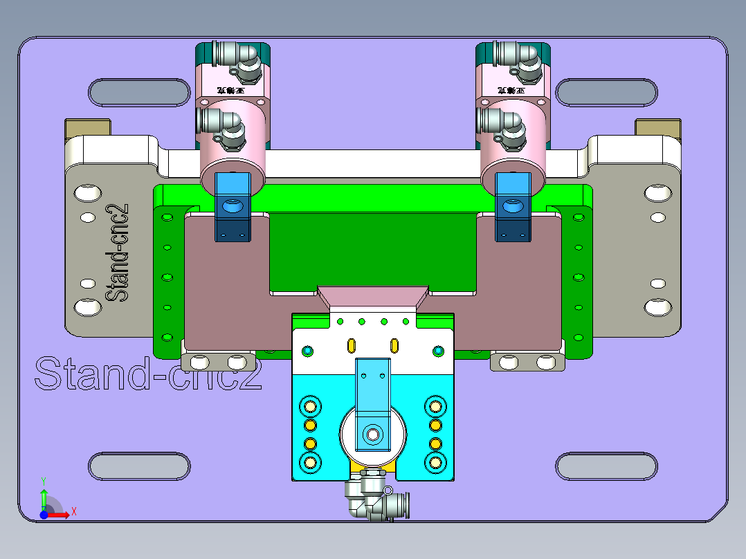 异性折弯件铣角度孔治具前视图