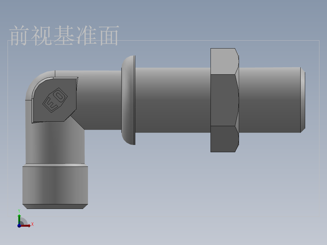 直角过板接头、6D9-14LN前视图