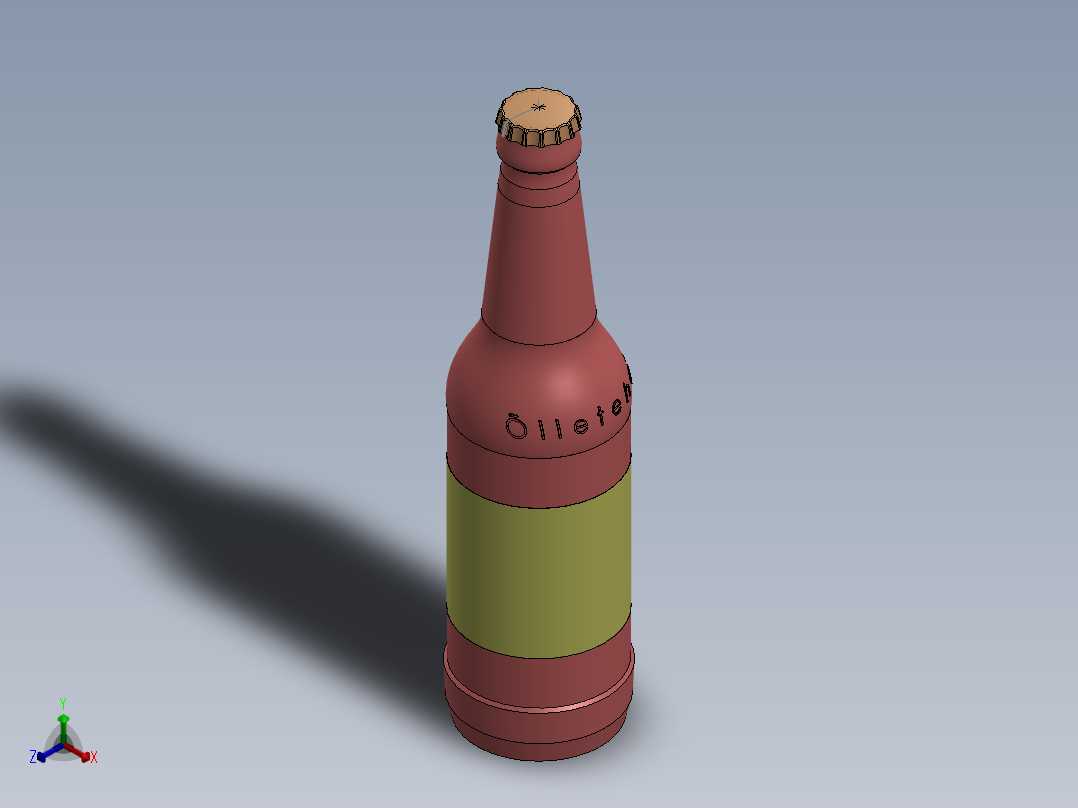 啤酒瓶、瓶子(15)正等轴测图