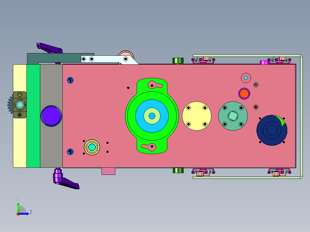 具有调节功能的印刷底座左视图