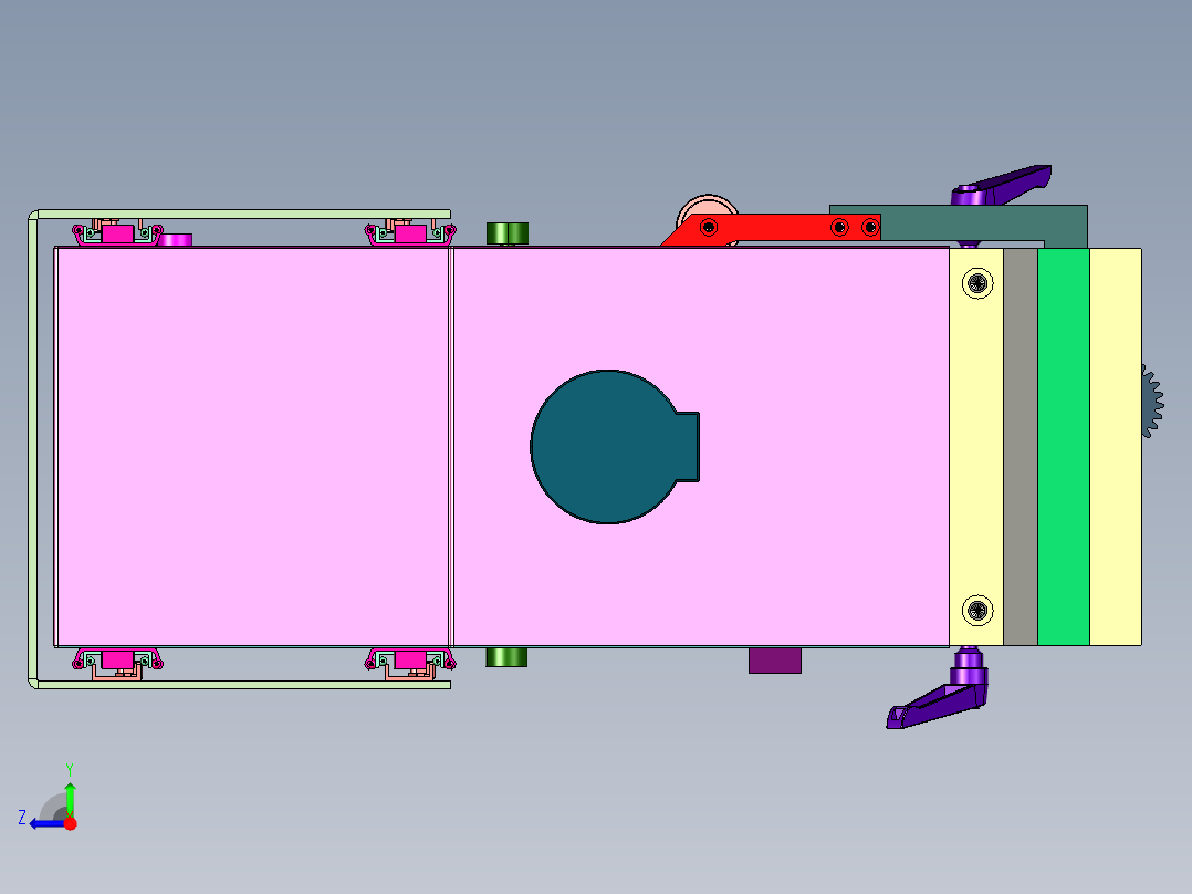 具有调节功能的印刷底座右视图