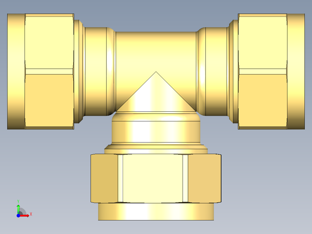 B3004459-压缩式等径三通 Ø15前视图