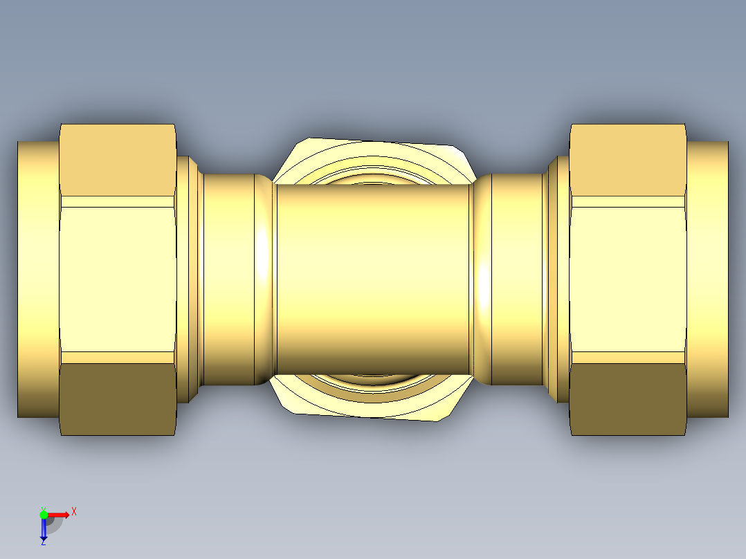 B3004459-压缩式等径三通 Ø15俯视图