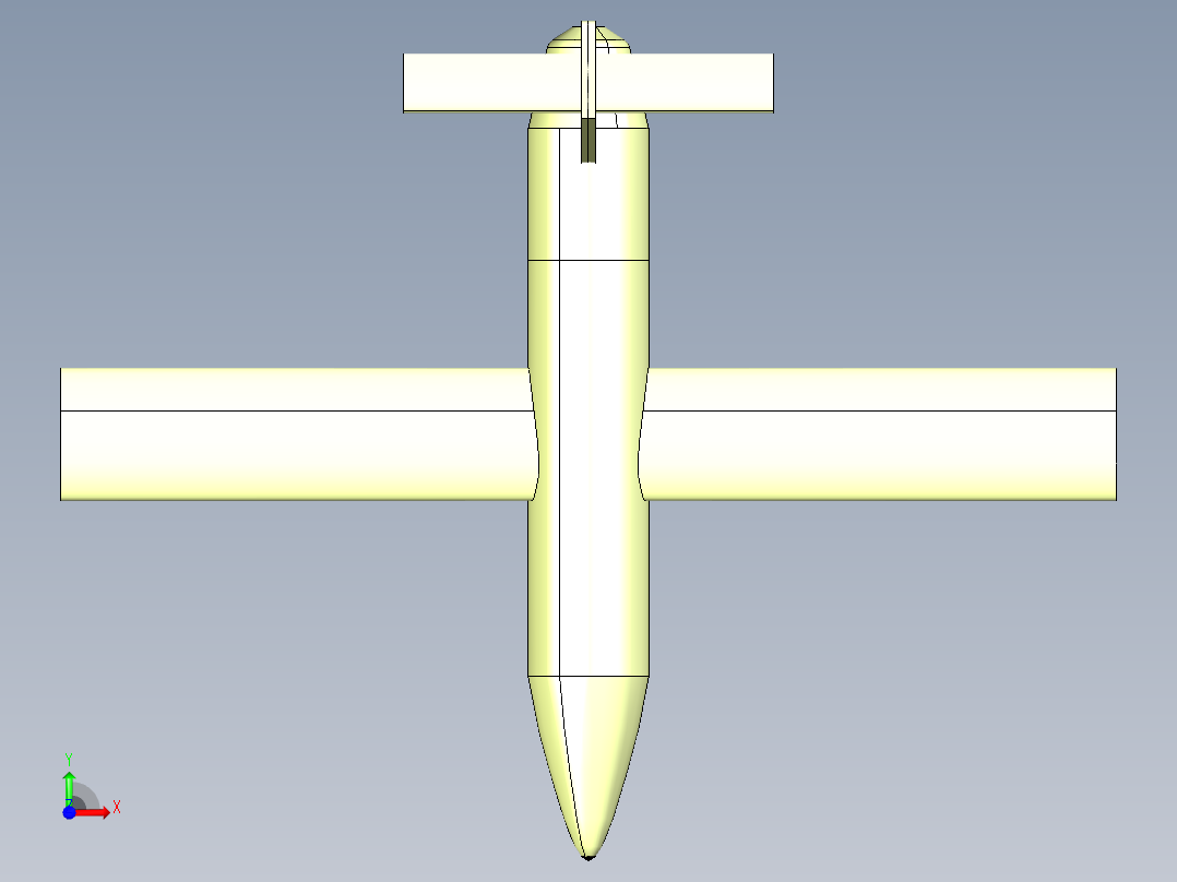 不带发动机的通用飞机前视图