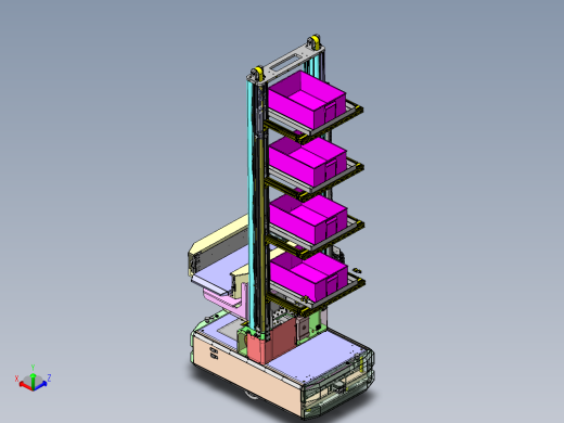4层料箱夹抱式升降机器人