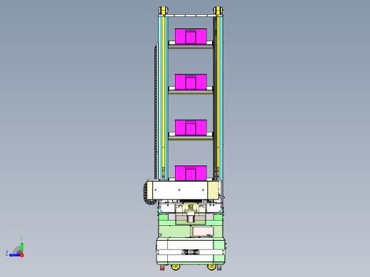 4层料箱夹抱式升降机器人右视缩略图