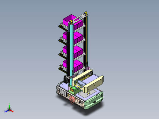 4层料箱夹抱式升降机器人正等轴测缩略图