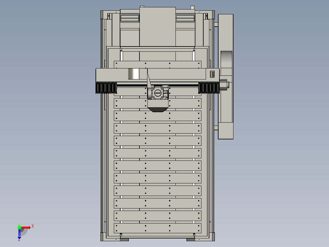 蜂窝板吊顶全铝家居数控开料雕刻一体机俯视图
