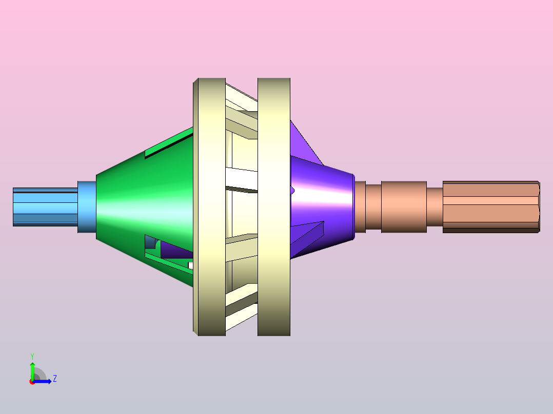 自动洗衣机行星齿轮减速器左视图