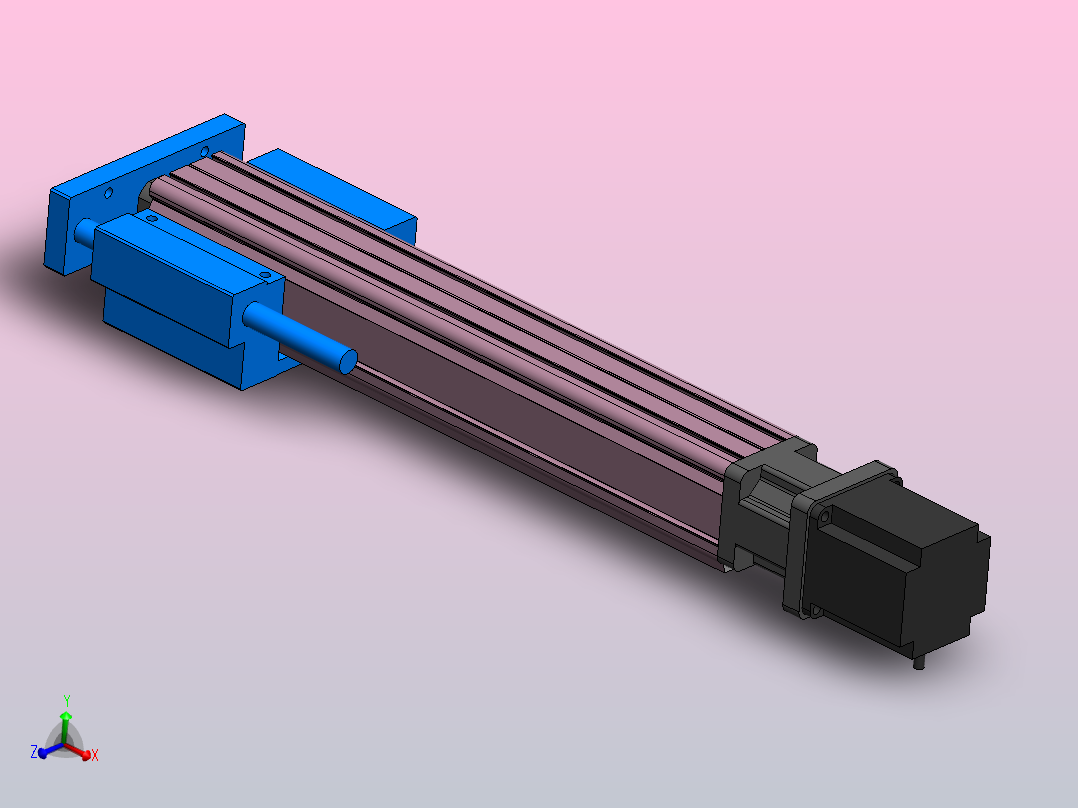 MTC32电动缸-直接安装-57步进-导杆[MTC32-250-P10-D-S57-S2-P-R]主视图