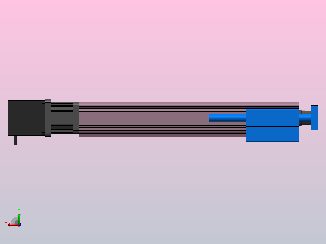 MTC32电动缸-直接安装-57步进-导杆[MTC32-250-P10-D-S57-S2-P-R]后视图