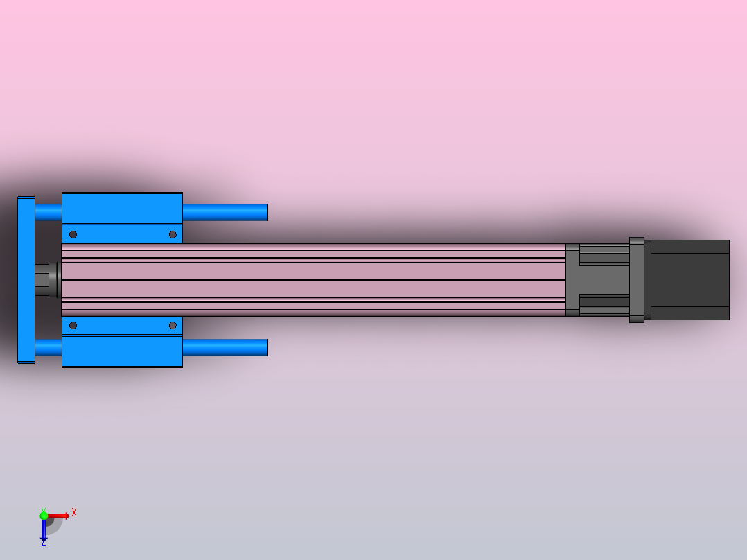 MTC32电动缸-直接安装-57步进-导杆[MTC32-250-P10-D-S57-S2-P-R]俯视图