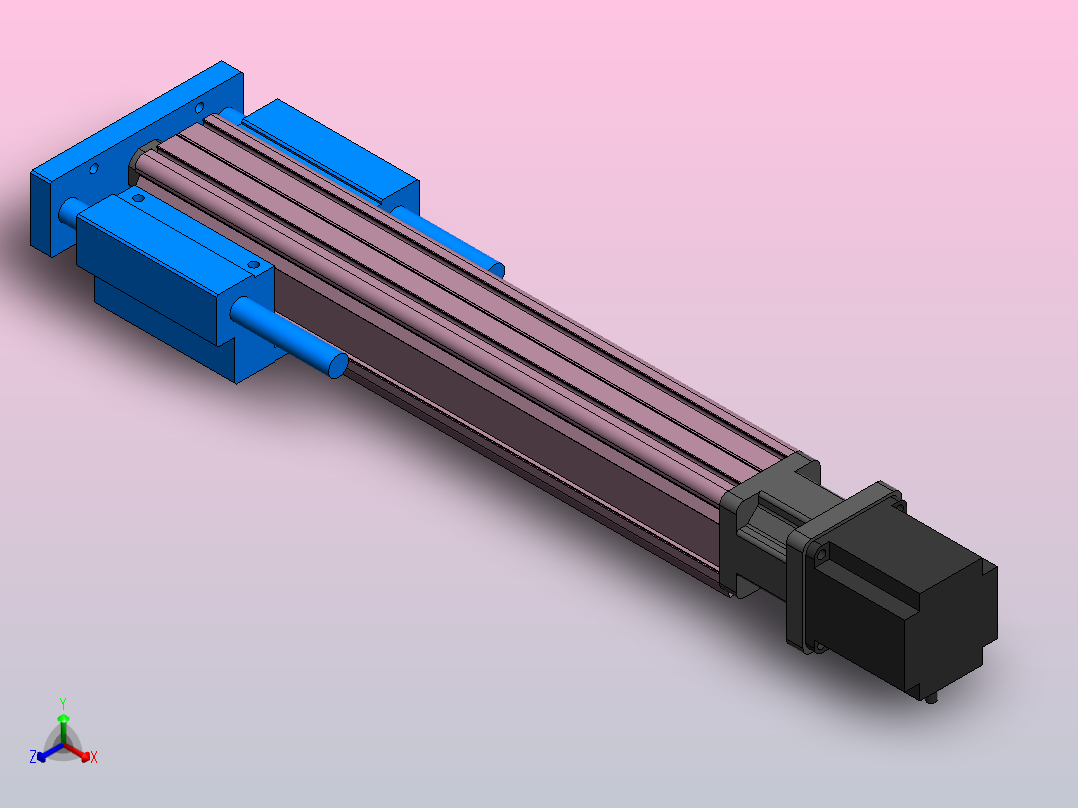 MTC32电动缸-直接安装-57步进-导杆[MTC32-250-P10-D-S57-S2-P-R]正等轴测图