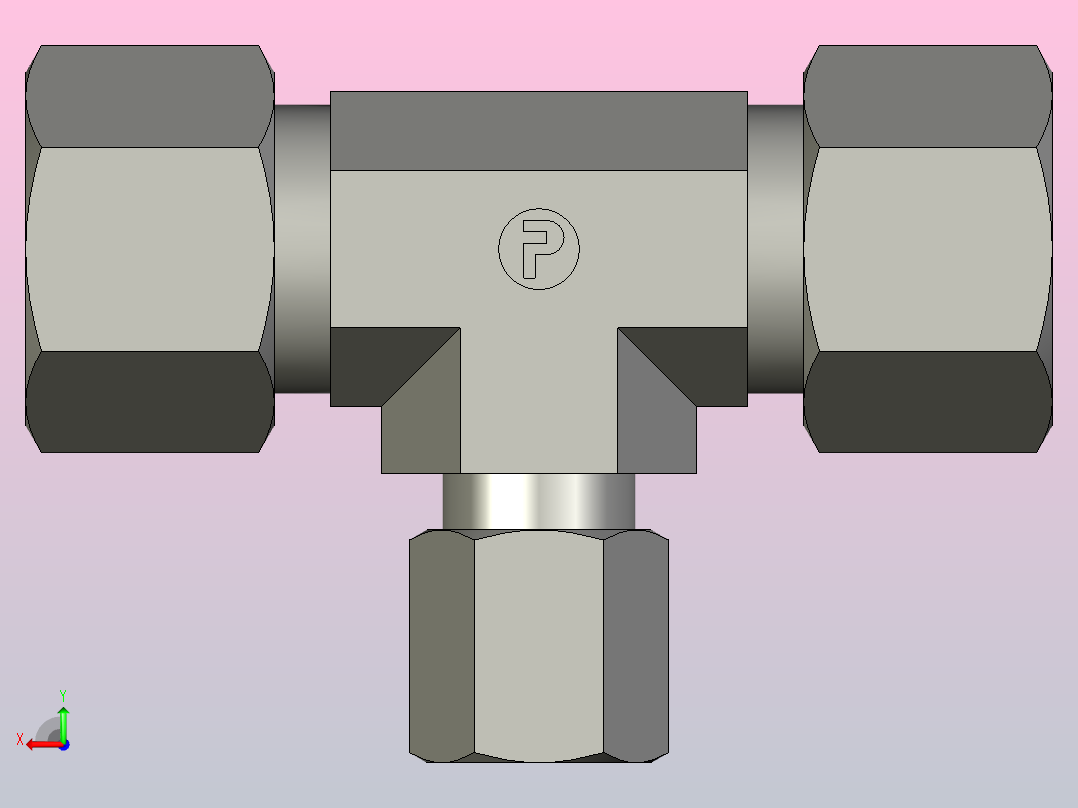 EO管接头三通异径管TR12 06 12ZL71.stp后视图