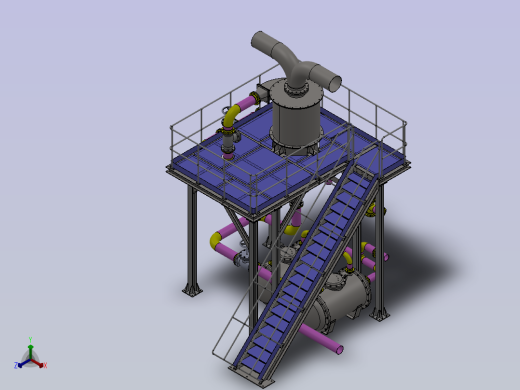Platforms生产管道平台3D数模图纸 Solidworks设计