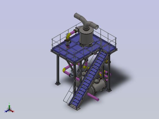 Platforms生产管道平台3D数模图纸 Solidworks设计正等轴测缩略图