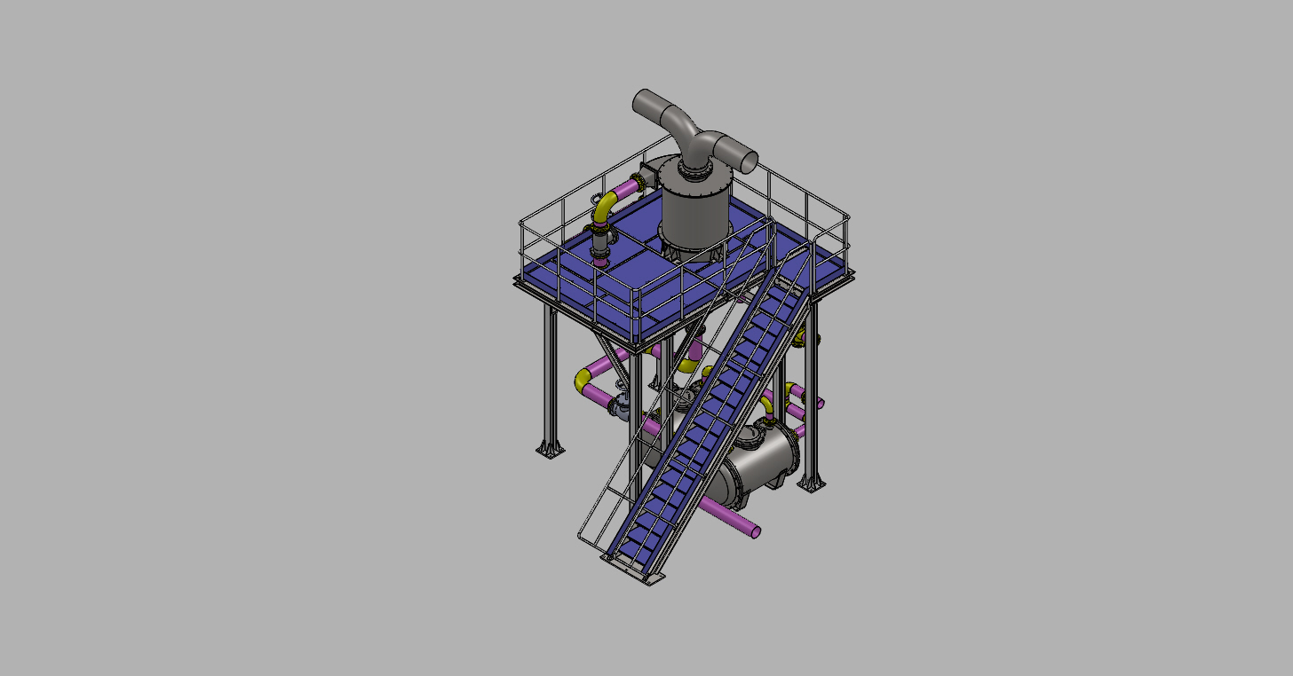 Platforms生产管道平台3D数模图纸 Solidworks设计