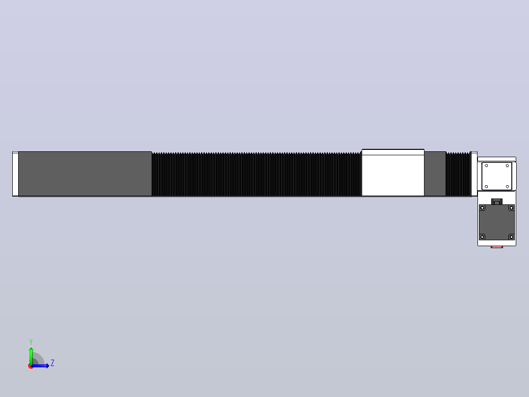 直线模组DMBF100-LDCR（电机左下折）[DMBF100-L45S500-DT400-A2U-LDCR]左视图