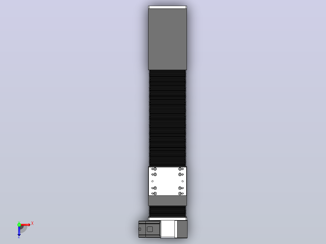 直线模组DMBF100-LDCR（电机左下折）[DMBF100-L45S500-DT400-A2U-LDCR]俯视图