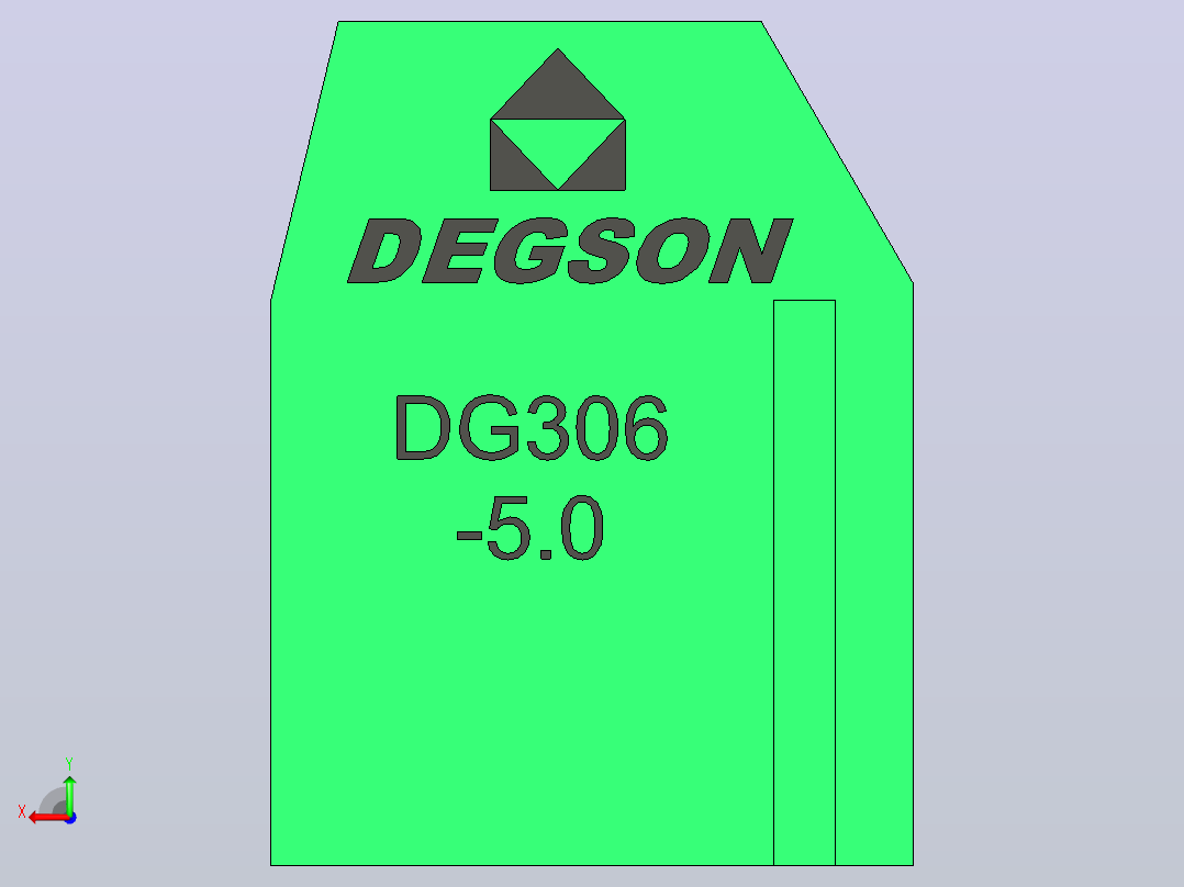 4针DG306 5绿色间距5毫米ipt后视图