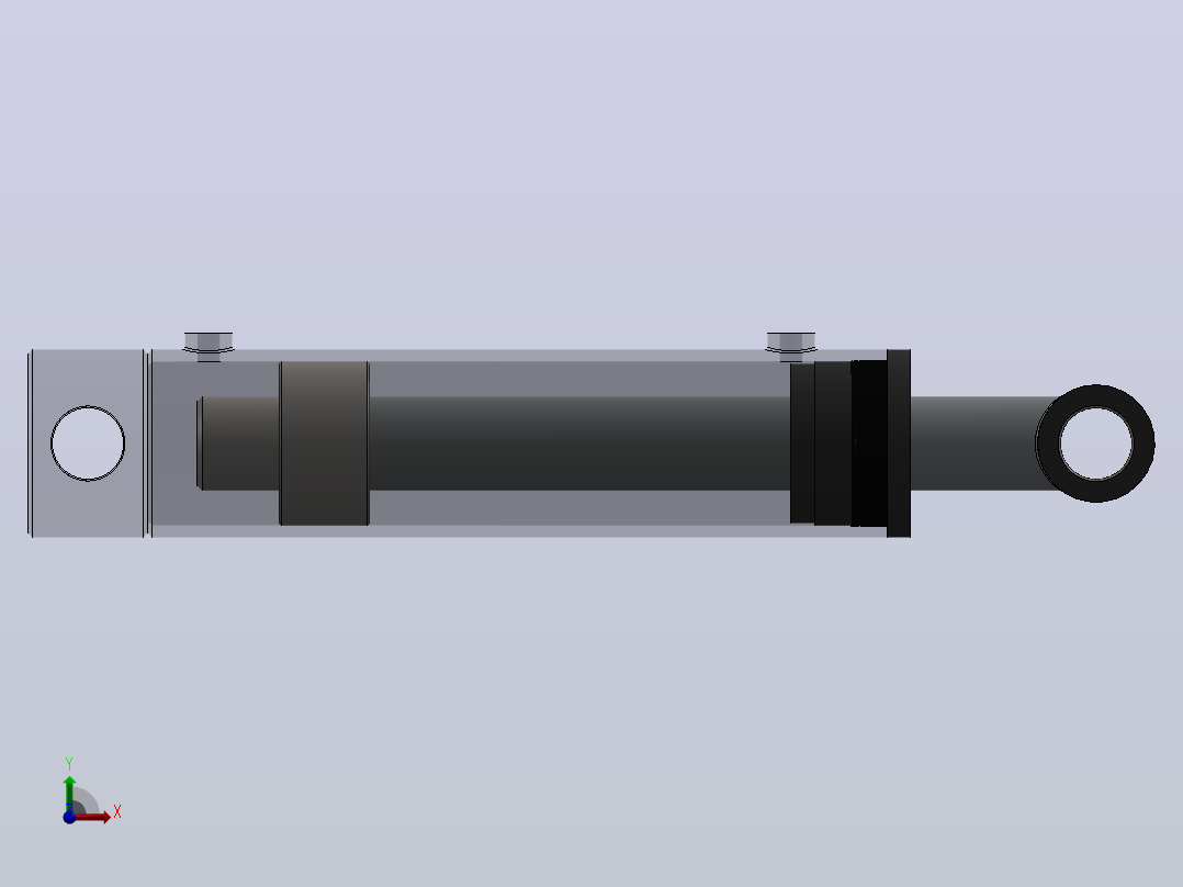 多个液压缸多组配置SolidWorks用户主视图