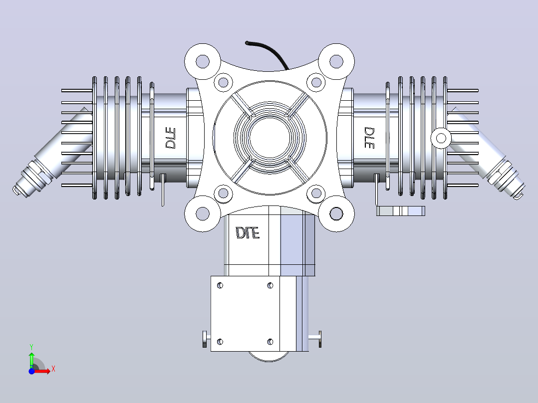 四缸二冲程活塞发动机dle-120-t4-120cc-1.snapshot.1前视图