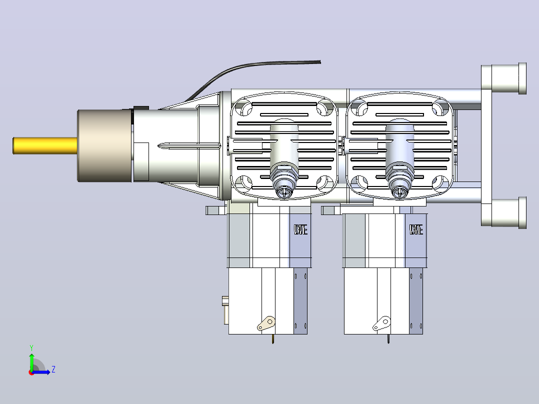 四缸二冲程活塞发动机dle-120-t4-120cc-1.snapshot.1左视图