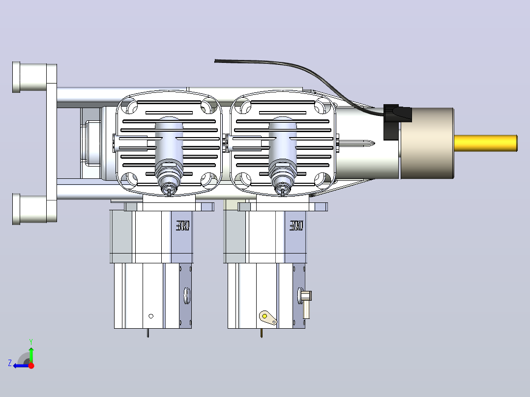 四缸二冲程活塞发动机dle-120-t4-120cc-1.snapshot.1右视图