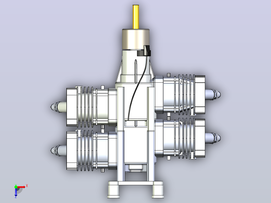四缸二冲程活塞发动机dle-120-t4-120cc-1.snapshot.1俯视图