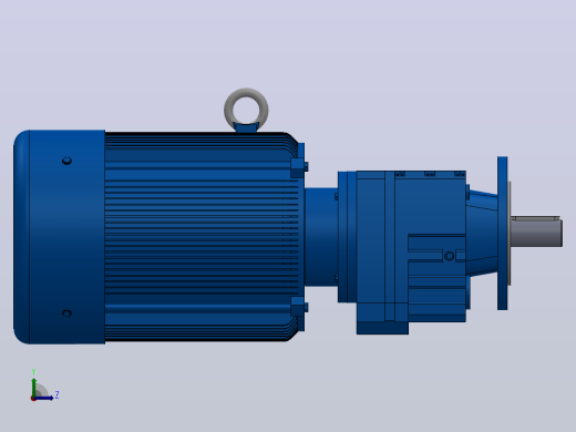 RF27法兰轴伸式安装斜齿轮减速机RF27-Y1.1-4P-90S-M1-0°-Φ140左视缩略图