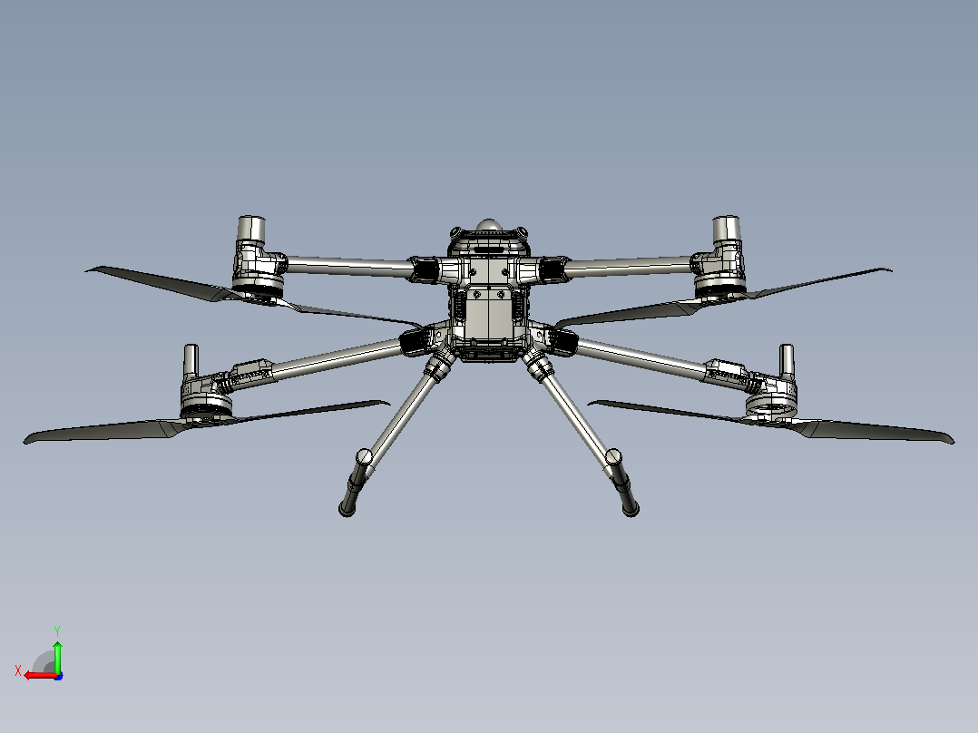 DJI400无人机模型后视图
