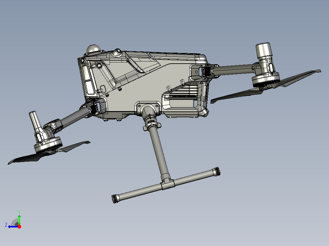 DJI400无人机模型右视图