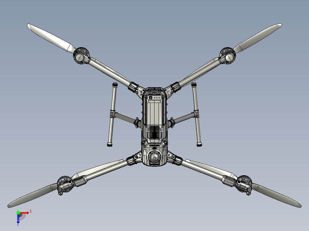 DJI400无人机模型俯视图