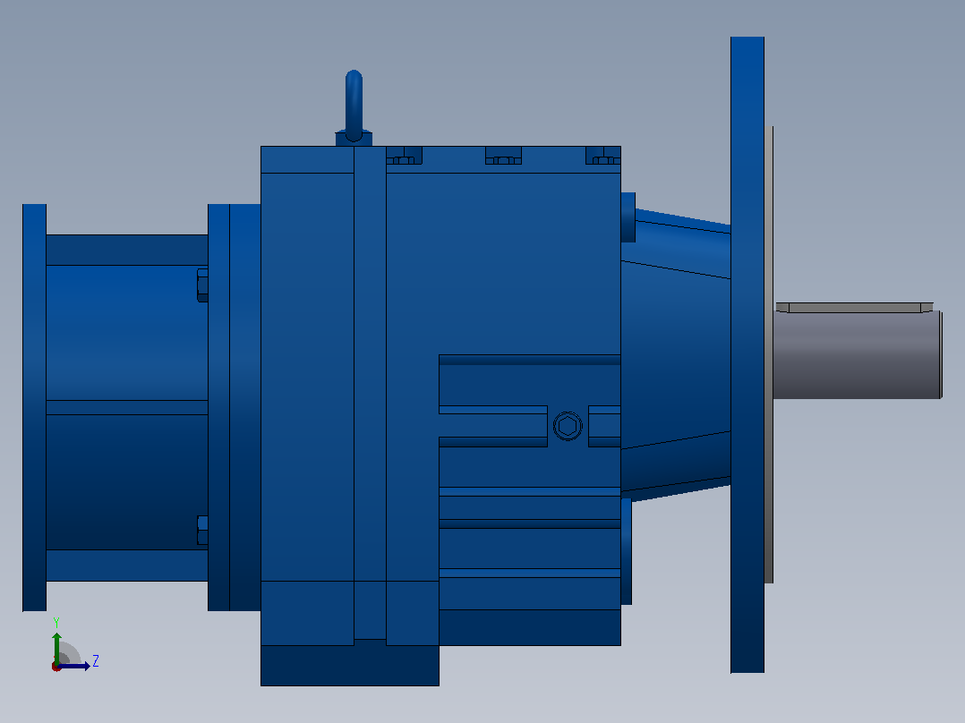 RF67ZP斜齿轮减速机RF67-4.29-M1-P71-Φ250左视图