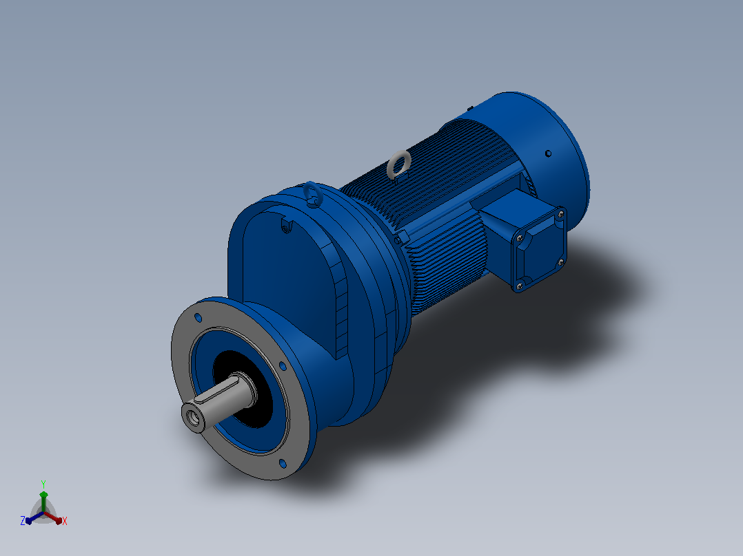 RXF107法兰轴伸式安装斜齿轮减速机RX107-Y7.5-4P-132M-M1-0°-Φ350主视图