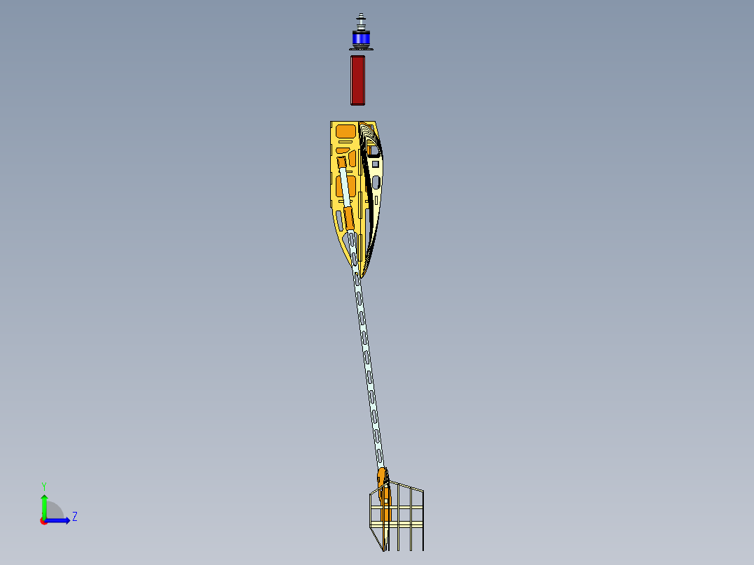 Aerodesign小型飞机框架3D图纸 UG设计左视图