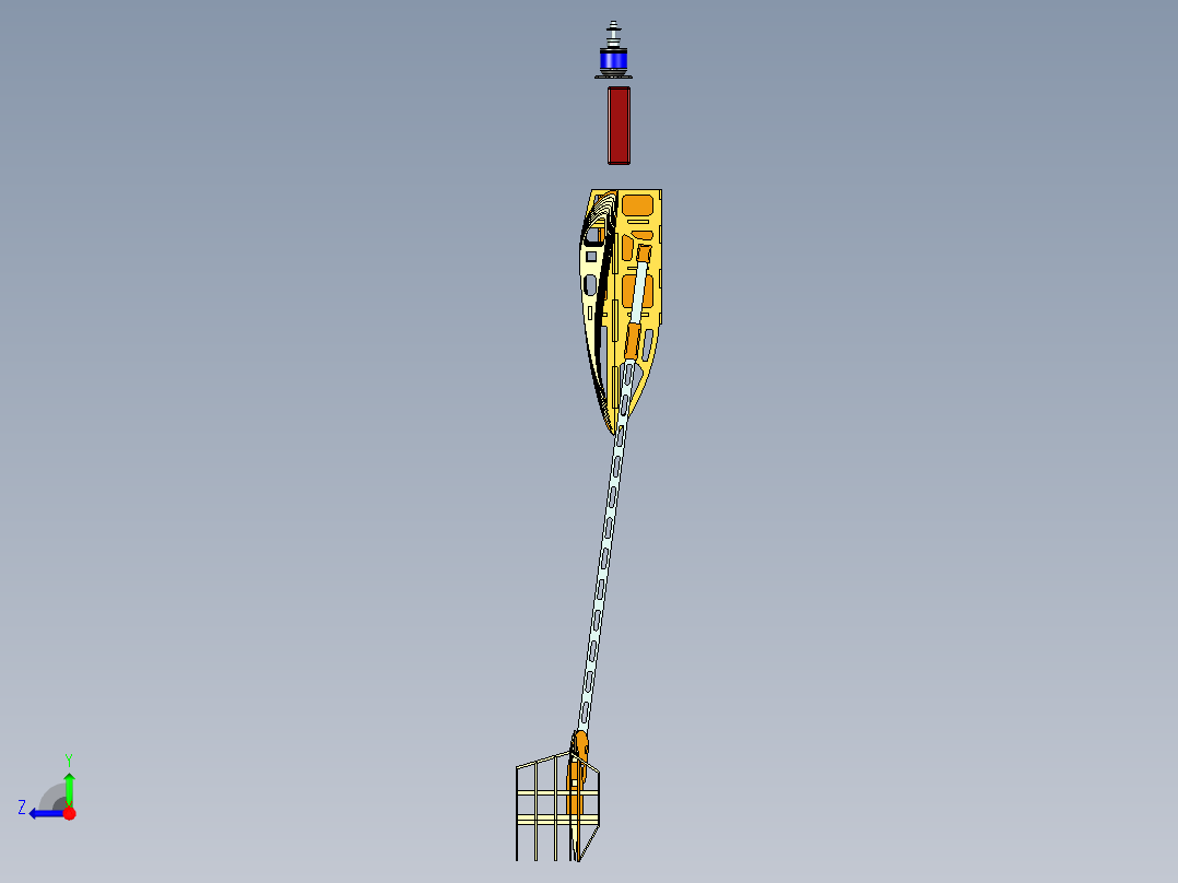 Aerodesign小型飞机框架3D图纸 UG设计右视图