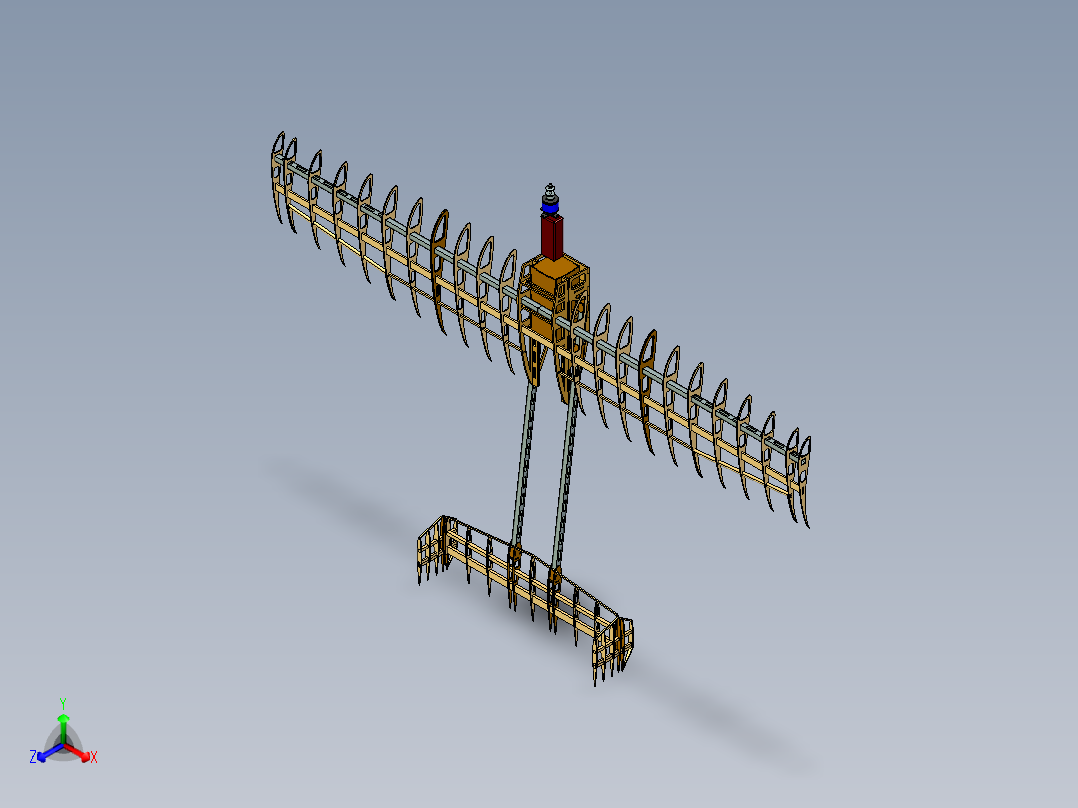 Aerodesign小型飞机框架3D图纸 UG设计正等轴测图