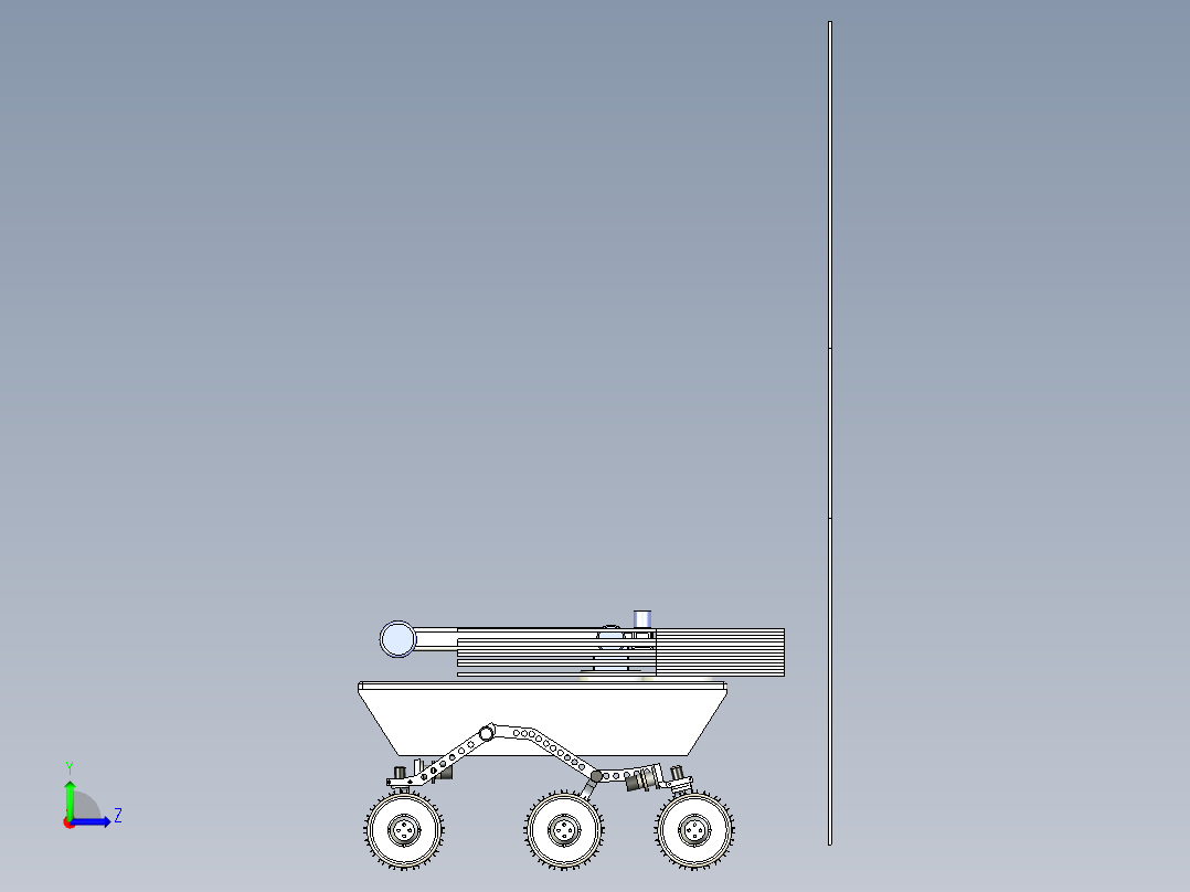 Osaura (NASA Lunar Torch)月球车3D数模图纸 STEP IGS格式左视图