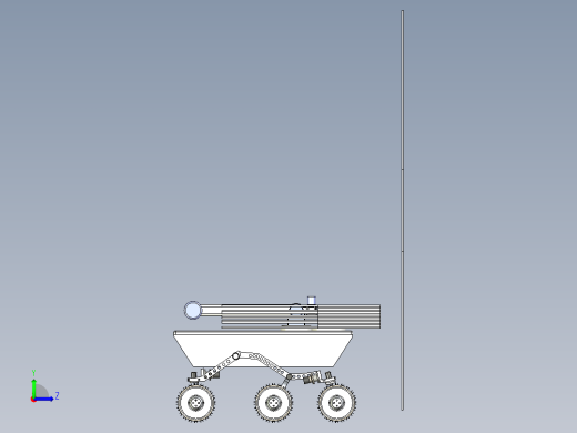 Osaura (NASA Lunar Torch)月球车3D数模图纸 STEP IGS格式左视缩略图