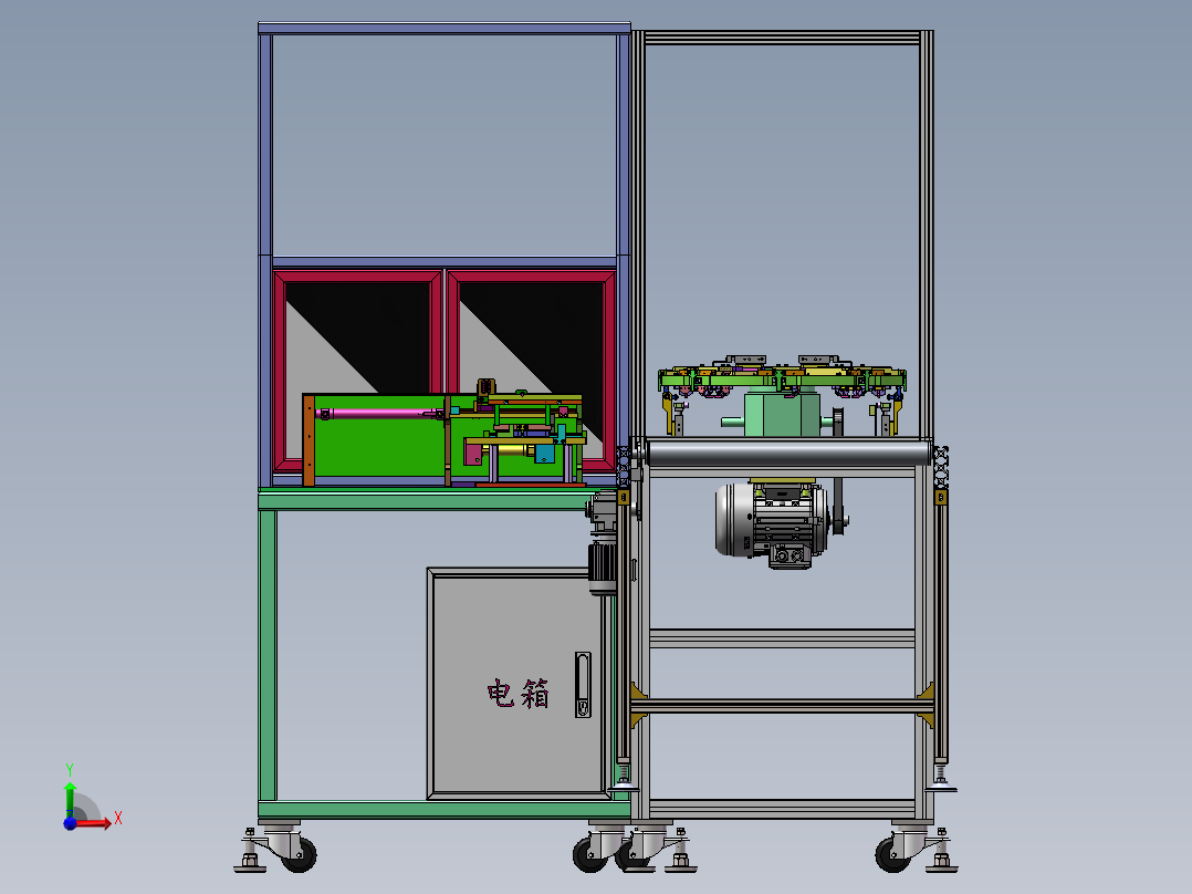 2022.09月-自动化组装线sw18可编辑前视图