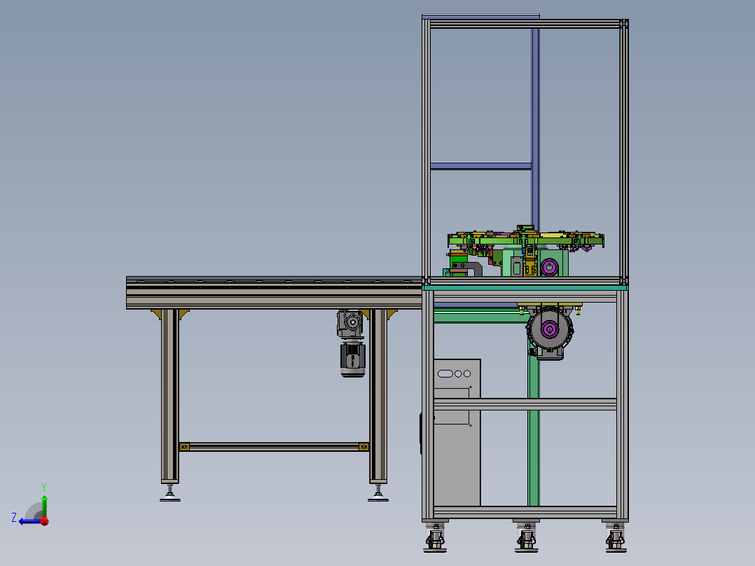 2022.09月-自动化组装线sw18可编辑右视图