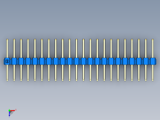 彩色公排针 100mil 2.54mm 系列-DS1022_blue_3x22p_100mil_TypeD_rev1.0俯视缩略图