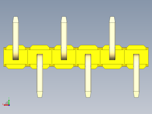 彩色公排针 100mil 2.54mm 系列-DS1022_yellow_06p_100mil_Type_SMT_R2_rev1.0后视缩略图
