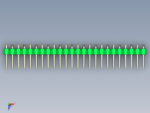 彩色公排针 100mil 2.54mm 系列-DS1022_green_24p_100mil_Type_SMT_R2_rev1.0俯视缩略图