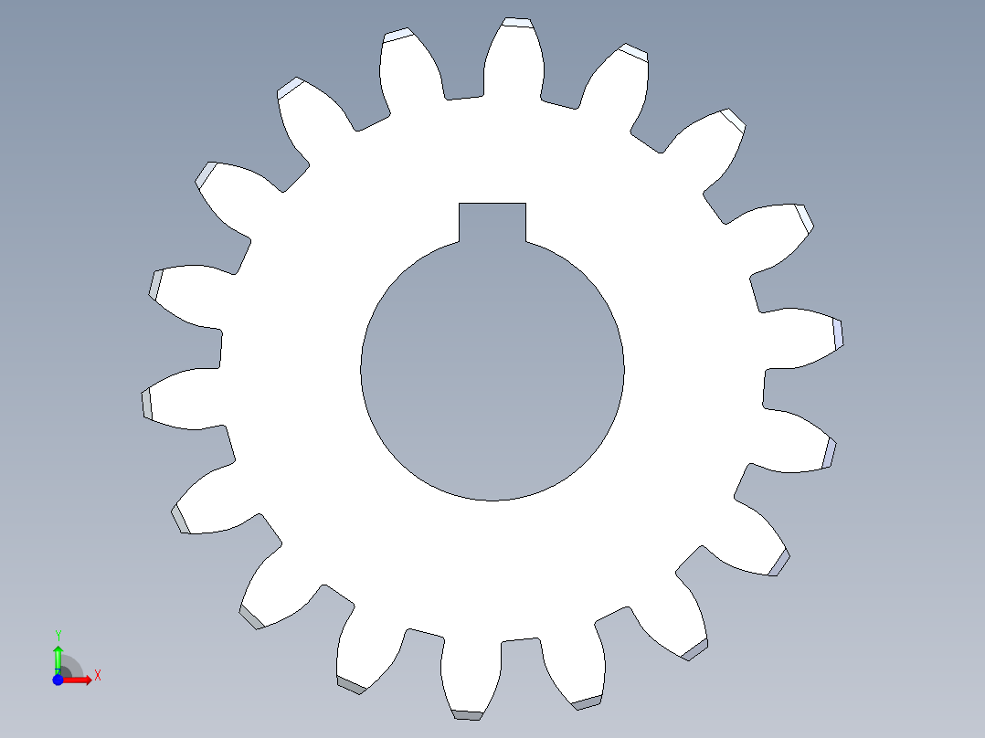 正齿轮压力角20 -48dp-20pa-18t spur gear前视图