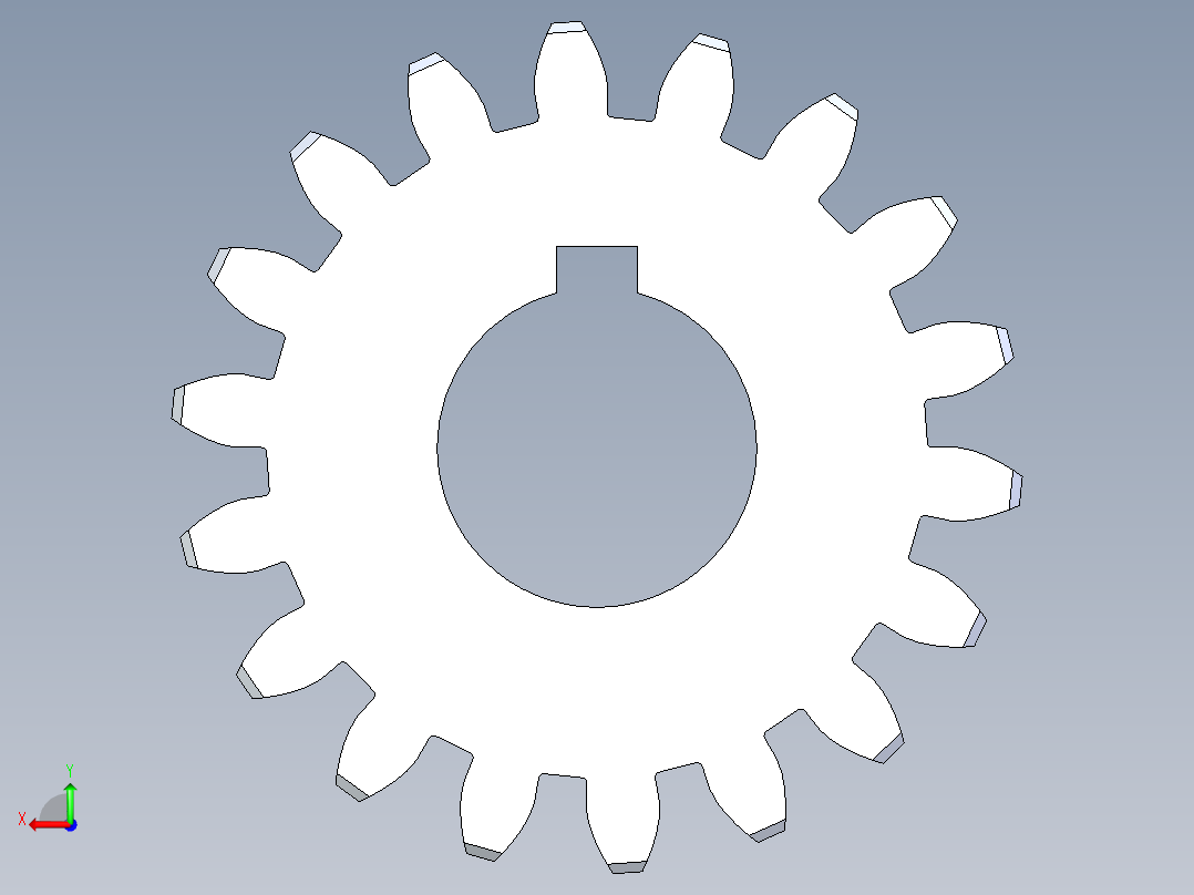 正齿轮压力角20 -48dp-20pa-18t spur gear后视图