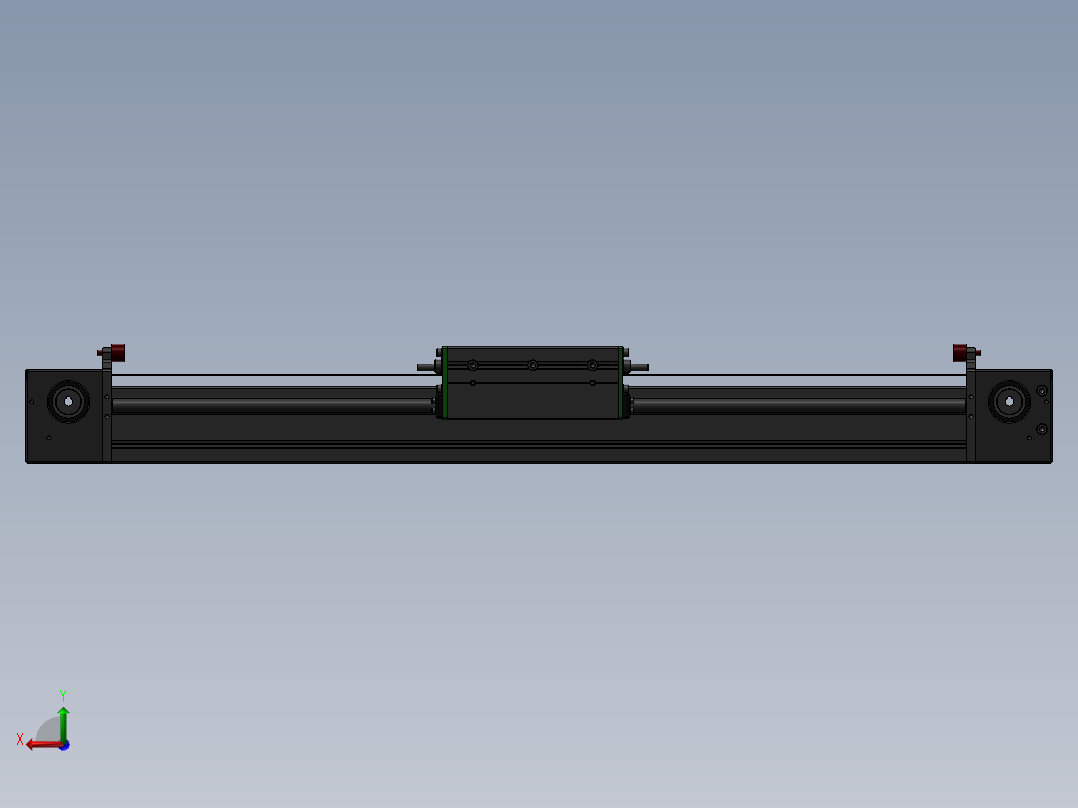 带齿带的直线滑架线性运动机构设计三维模型后视图